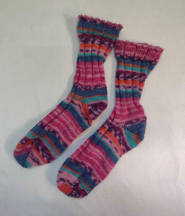 Pink/Purple/Blue Wool Socks - Image 2